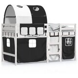 The Living Store Otroški pograd s tunelom bel in črn 80x200 cm trdna borovina - Otroški Pograd, (21625162) | Shoptok.si