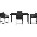 vidaXL komplet za jedilnico v vrtu 5 pcs črna poli ratan | Shoptok.si