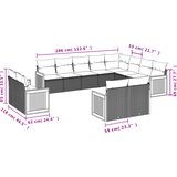  12-dijelni set vrtnih sofa od poliratana s jastucima crni | shoptok.hr