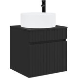 vidaXL Lavabo - Umivaonik s policom za zid Crna 49 x 44 5 x 65 5 cm - Crna | shoptok.hr