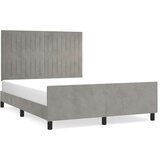  Posteljni okvir z vzglavjem svetlo siv 140x200 cm žamet, (20905635) | Shoptok.si