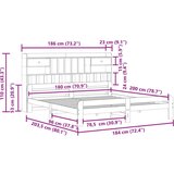 vidaXL Knjižna postelja brez vzmetnice bela 180x200 cm trdna borovina | Shoptok.si