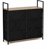 ModernHome GIC-C105-19 – Komoda sa 6 platnenih ladica, metalni okvir, 87 × 24 × 80 cm, hrast/crna | shoptok.hr