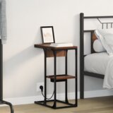 vidaXL Nočna omarica Rjava hrast 41.5 x 26 x 60.5 cm Konstruiran les | Shoptok.si