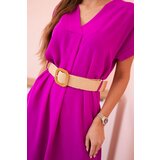 Kesi Włoski Dress with a decorative belt dark purple | Shoptok.si