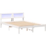 vidaXL krevetna konstrukcija bijelo 135 x 190 cm čvrsta borova drva | shoptok.hr