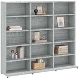 vidaXL Omarica za CD plošče siva sonoma 102x23x89,5 cm inženirski les | Shoptok.si
