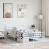 Maison Chic Posteljni okvir - Dvoposteljna postelja - Zakonska postelja bel kovinski 140x200 cm-J10231, (21774928) | Shoptok.si