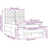Box Postelja z vzmetnico z vzmetnico Črna 140 x 200 cm Žamet, (5000127157) | Shoptok.si