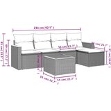  6-dijelni set vrtnih sofa s jastucima crni od poliratana | shoptok.hr