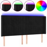  LED uzglavlje crno 163 x 16 x 118/128 cm baršunasto | Eponuda.com