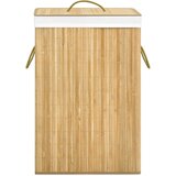  Košara za rublje od bambusa s 2 odjeljka 72 L | shoptok.hr
