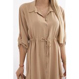 Kesi Włoski Dress with button closure and tie at the waist camel | shoptok.hr