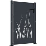  Vrtna vrata antracit 105 x 155 cm čelična s uzorkom trave | shoptok.hr