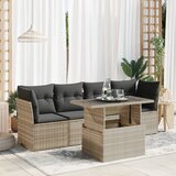 Maison Chic Seti vrtnega pohištva - Vrtna garnitura - Vrtni pohištvo set 5-delna z blazinami siv poli ratan, (21814183) | Shoptok.si