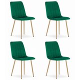 Lava stolica - tamnozeleni baršun / noge u boji drveta x 4 | shoptok.hr