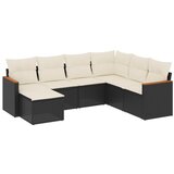 Maison Chic Seti vrtnega pohištva - Vrtna garnitura - Vrtni pohištvo set 7-delna z blazinami črn poli ratan, (21802521) | Shoptok.si