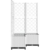  Vrtna sadilica s rešetkom bijela 80 x 80 x 136 cm PP | Eponuda.com