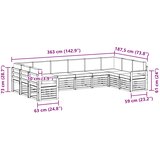  Set vanjskih sofa 7 pcs Bijela i Krem 363 x 187,5 x 73 cm | shoptok.hr
