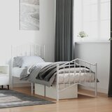 vidaXL Metalni okvir kreveta s uzglavljem i podnožjem bijeli 75x190 cm Cijene