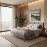 MESONICA Sivi tapecirani bračni krevet s podnicom 160x200 cm Alano – | shoptok.hr