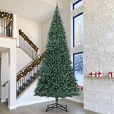 vidaXL Umjetno praznično drevo s svetlobami in kroglicami Zelena | Shoptok.si