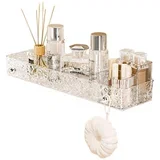 Stenski organizator za umivalnik, snemljiv razdelilnik, PET+ABS Silver, (5000296462)