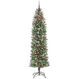 vidaXL Umjetno vitko božićno drvce s stalakom Zelena i bijela 240 cm | shoptok.hr