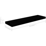 vidaXL plutajuće zidne police 2 kom sjajne crne 90 x 23,5 x 3,8 cm MDF | shoptok.hr