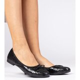 Gemre Black women's glitter ballet flats with bow Vellas | shoptok.hr