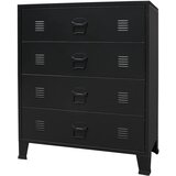  Ladičar od metala u industrijskom stilu 78 x 40 x 93 cm crni | shoptok.hr