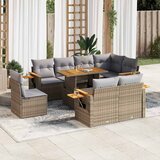  9-dijelni set vrtnih sofa s jastucima bež od poliratana bagrem | shoptok.hr