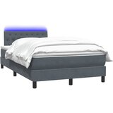 Box Spring krevet s madracem i LED tamno sivi 120x220 cm baršun | shoptok.hr