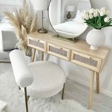  Konzolni stol smeđi 105x30x75 cm od borovine i prirodnog ratana | shoptok.hr