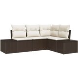  4-dijelni vrtni kauč set s jastucima smeđi poli ratan | shoptok.hr