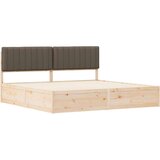  Krevetni okvir s tapiciranim uzglavljem Sivo-smeđa 200 x 200 cm | shoptok.hr