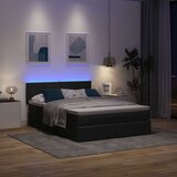 vidaXL Otomanska postelja z vzmetnico črn 140x200 cm blago Cene