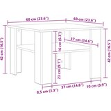  Stolić za kavu crni 60 x 60 x 42 cm od konstruiranog drva | shoptok.hr
