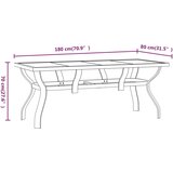 The Living Store Vrtni stol crni 180 x 80 x 70 cm od čelika i stakla | shoptok.hr