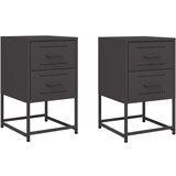 Maison Chic Dvo delni komplet Nočne omarice - Nočne mize črna 36x39x60,5 cm jeklo, (21687555) Cene