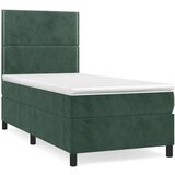 Box spring krevet s madracem tamnozeleni 100x200 cm baršunasti | shoptok.hr
