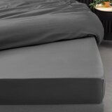 Douceur d intérieur Antracitno siva napenjalna rjuha iz bombažnega perkala 140x190 cm Percaline – | Shoptok.si