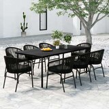 9-dijelni vrtni blagovaonski set crni | shoptok.hr