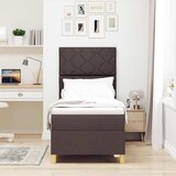  LED Box Spring Krevet Tamno smeđa 80 x 200 cm tkanina | shoptok.hr