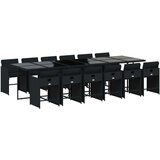  13-dijelni vrtni blagovaonski set s jastucima poliratan crni | shoptok.hr