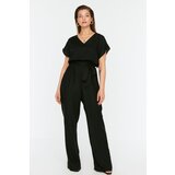 Trendyol Curve Black Belted Wide Leg Woven Overalls | ePonuda.com