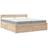  Krevet s ladicama i madracem 200 x 200 cm od masivne borovine | shoptok.hr