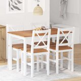  5-dijelni blagovaonski set bijelo smeđi | shoptok.hr