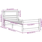  Okvir kreveta s uzglavljem 75x190 cm od borovine | shoptok.hr