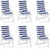  Zunanja blazina 6 pcs Modra in bela 120 x 50 x 7 cm Blago, (5000232286) | Shoptok.si